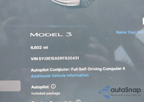 2024 Tesla Model 3 Long Range Dual Motor All-Wheel Drive/Rear-Wheel Drive z USA, uszkodzony, nr VIN 5YJ3E1EA5RF830431